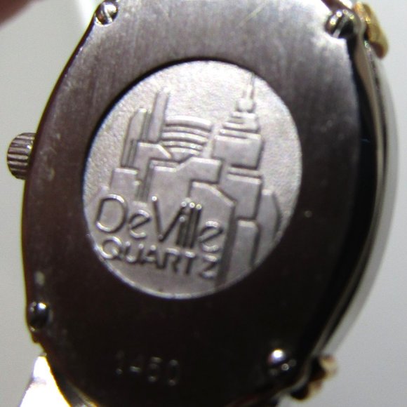 Omega De Ville Ladies Watch Gold Steel Champagne Gilt Quadri Dial 30 x 20 mm
